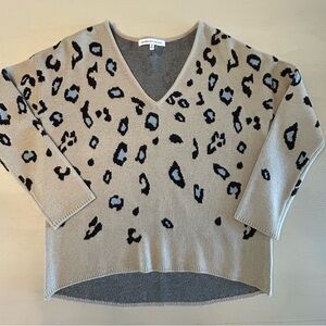 cupcakes & cashmere animal print V-Neck Sweater